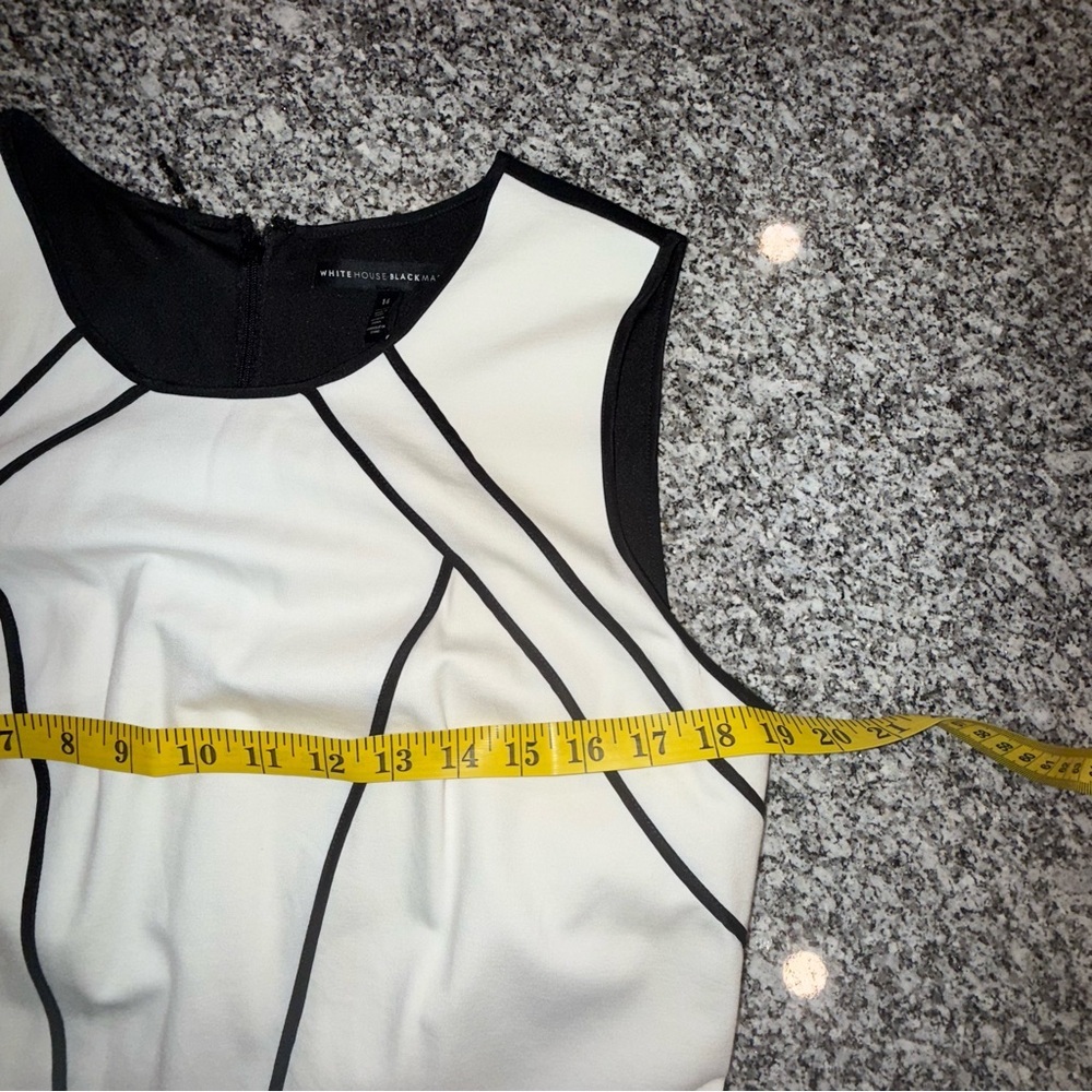 White House Black Market Cream/White Black Sheath Midi Dress 14 - Picture 5 of 12